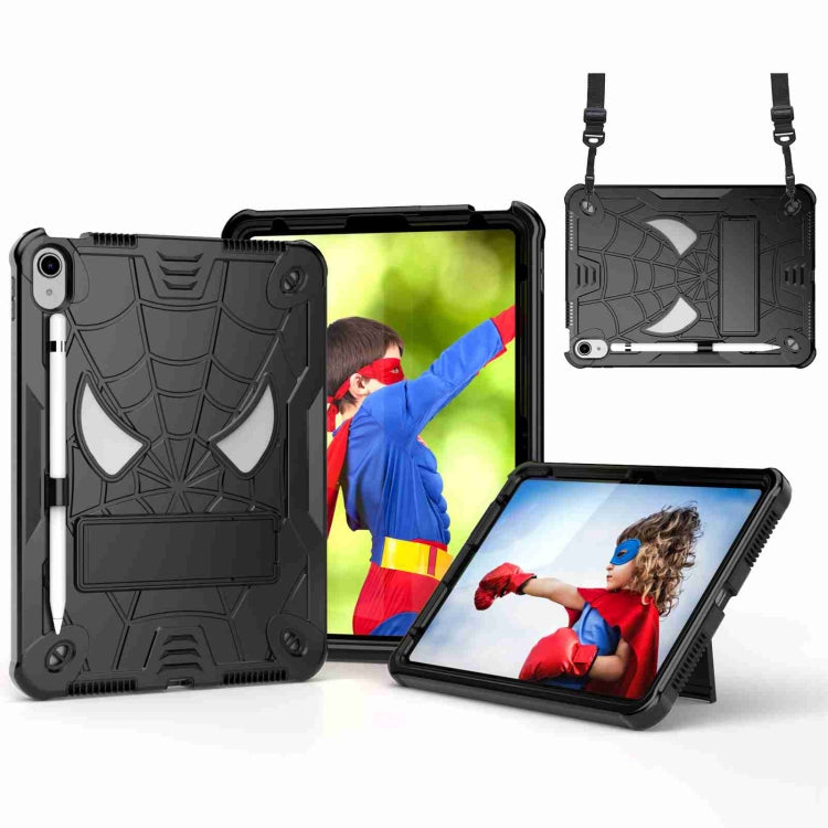 Spider Texture Silicone Hybrid PC Tablet Case with Shoulder Strap, For iPad 10th Gen 10.9 2022, For iPad Pro 11 2021 / Air 5 10.9