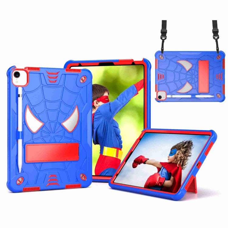 Spider Texture Silicone Hybrid PC Tablet Case with Shoulder Strap, For iPad 10th Gen 10.9 2022, For iPad Pro 11 2021 / Air 5 10.9