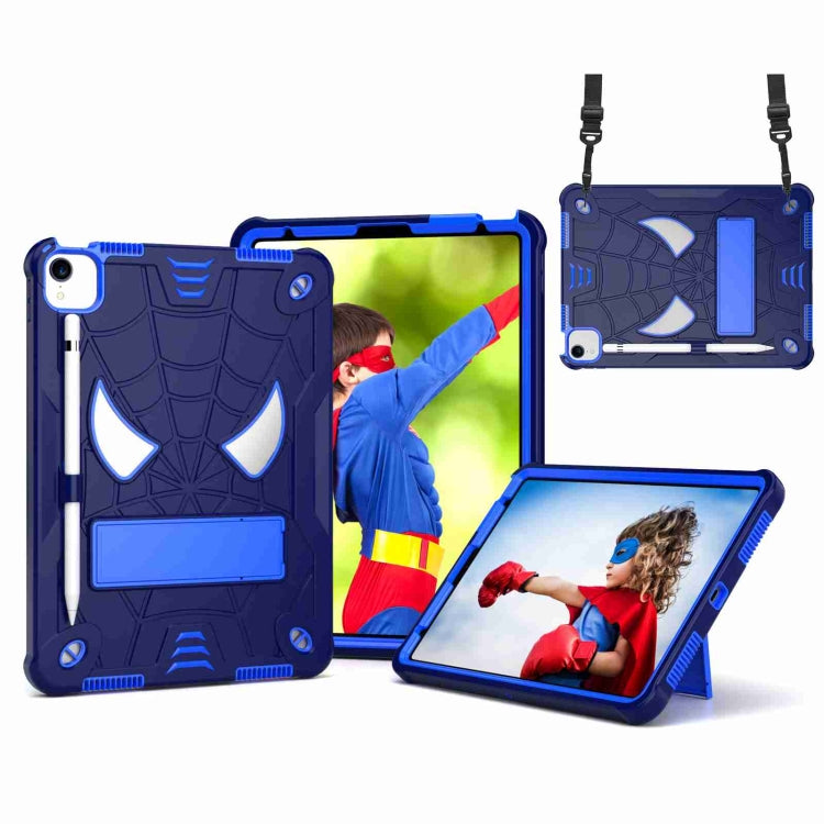 Spider Texture Silicone Hybrid PC Tablet Case with Shoulder Strap, For iPad 10th Gen 10.9 2022, For iPad Pro 11 2021 / Air 5 10.9