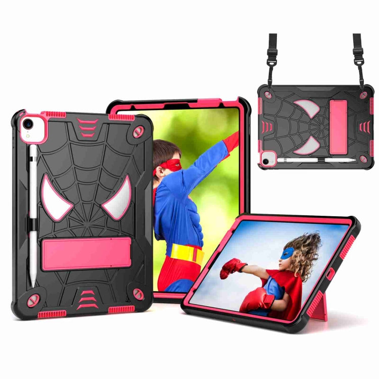 Spider Texture Silicone Hybrid PC Tablet Case with Shoulder Strap, For iPad 10th Gen 10.9 2022, For iPad Pro 11 2021 / Air 5 10.9