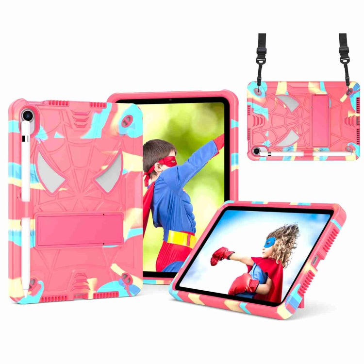 Spider Texture Silicone Hybrid PC Tablet Case with Shoulder Strap, For iPad 10.2 2021 / 2020 / 2019, For iPad mini 6