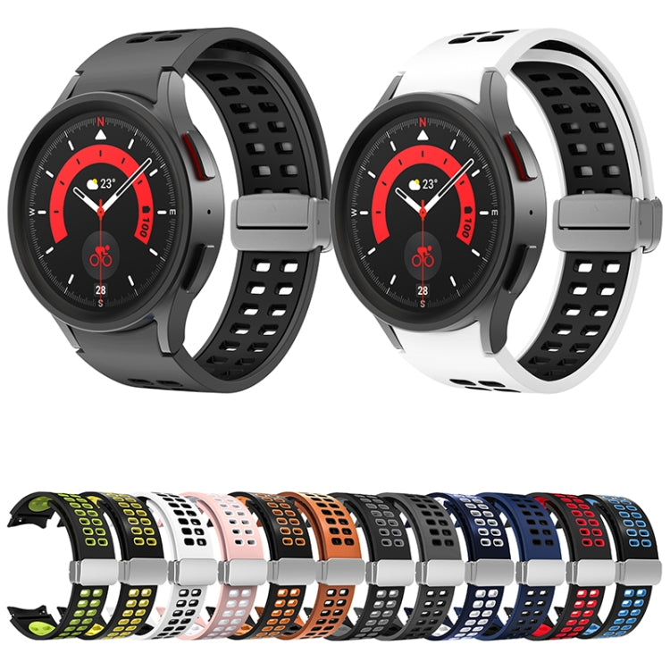 Double-row Hole Folding Buckle Silicone Watch Band, For Samsung Galaxy Watch5