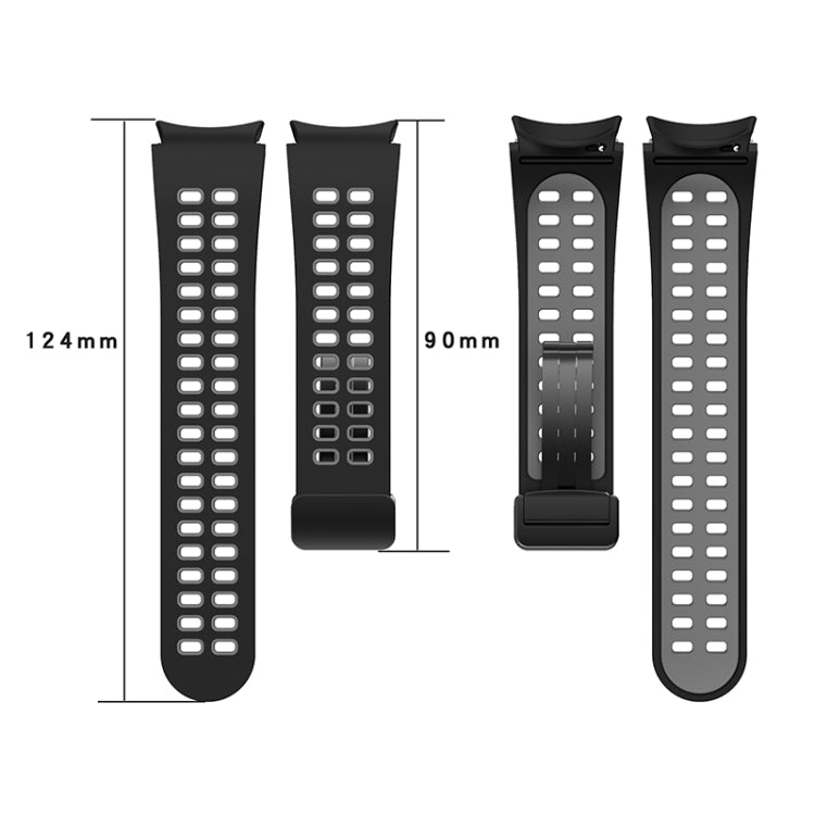 Double-row Hole Folding Buckle Silicone Watch Band, For Samsung Galaxy Watch5