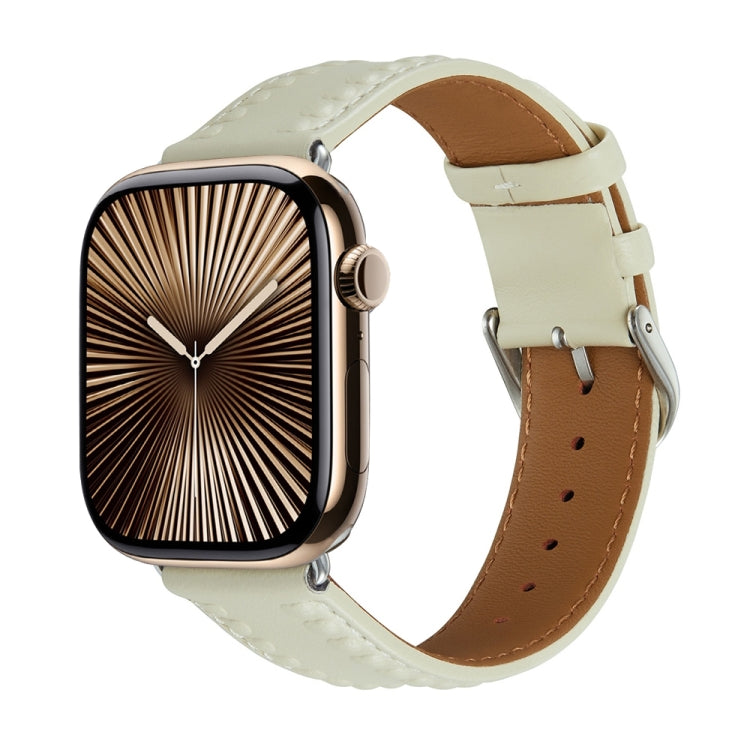 Embossed Love Genuine Leather Watch Band, For Apple Watch Series 10 46mm, For Apple Watch Series 10 42mm, For Apple Watch SE 2023 44mm, For Apple Watch SE 2023 40mm, For Apple Watch Ultra 2 49mm, For Apple Watch 9 45mm
