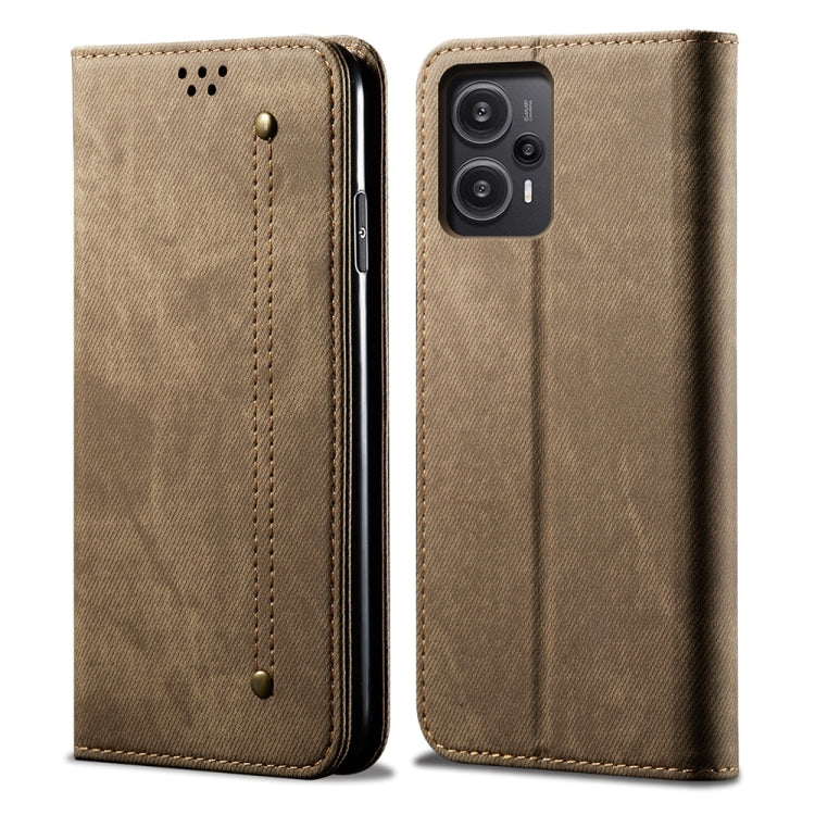 Étui à rabat en cuir texturé style décontracté pour Xiaomi Redmi Note 12 Turbo / Poco F5