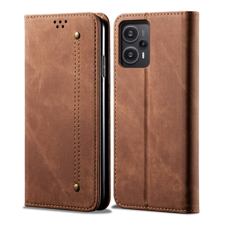 Étui à rabat en cuir texturé style décontracté pour Xiaomi Redmi Note 12 Turbo / Poco F5