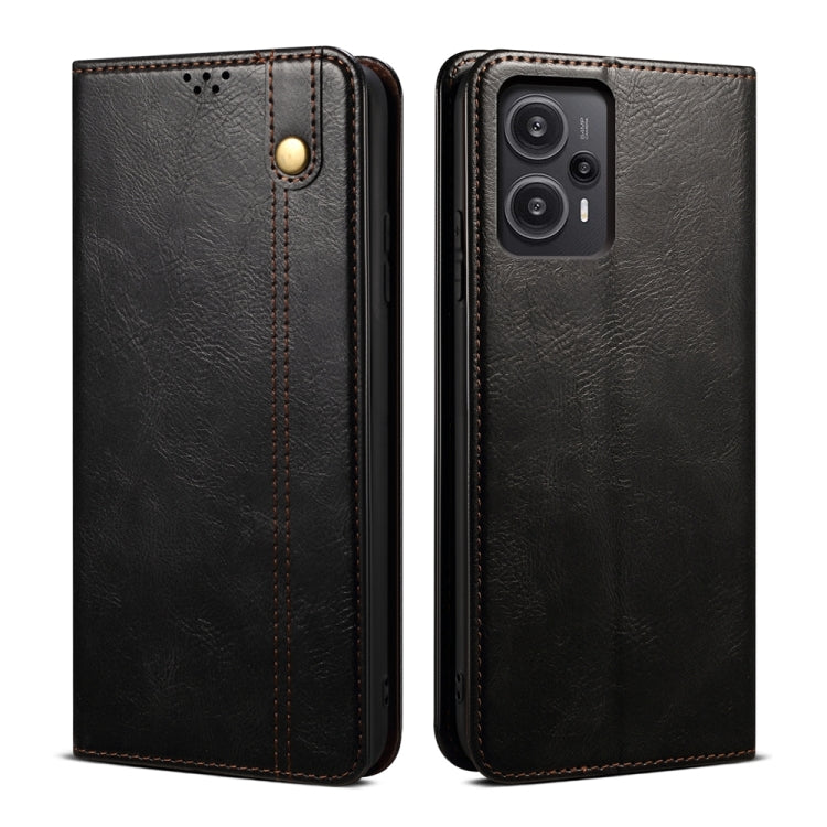 Oil Wax Crazy Horse Texture Flip Leather Phone Case, For Xiaomi Redmi Note 12 Turbo / Poco F5, For Xiaomi Redmi Note 12 Turbo