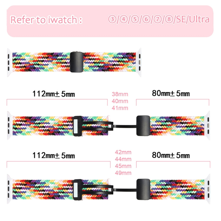 Bracelet de montre tissé à fermoir magnétique pour Apple Watch 8 45 mm et Apple Watch Ultra 2 49 mm