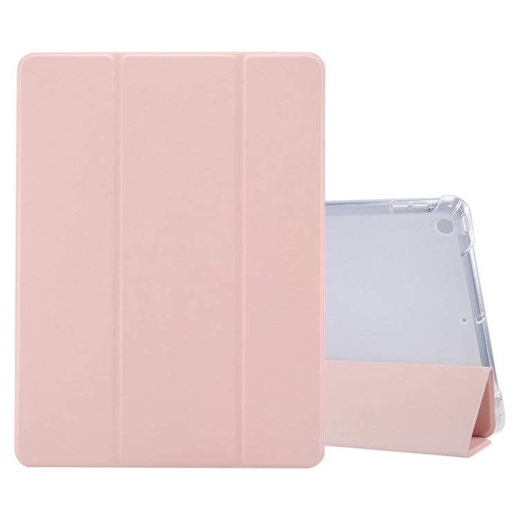 Étui à rabat horizontal en cuir TPU et PU transparent, 3 volets, avec support, emplacement pour stylo et fonction veille/réveil, pour iPad 10.2 (2021/2020/2019)