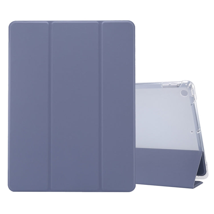 Étui à rabat horizontal en cuir TPU et PU transparent, 3 volets, avec support, emplacement pour stylo et fonction veille/réveil, pour iPad 10.2 (2021/2020/2019)