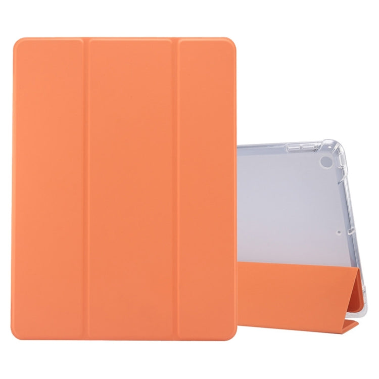 Étui à rabat horizontal en cuir TPU et PU transparent, 3 volets, avec support, emplacement pour stylo et fonction veille/réveil, pour iPad 10.2 (2021/2020/2019)
