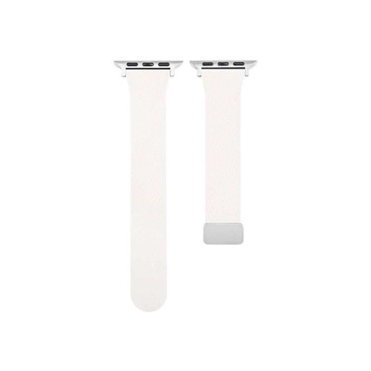 Sheepskin Texture Magnetic Folding Buckle Watch Band, For Apple Watch 9 41mm, For Apple Watch SE 2022 44mm