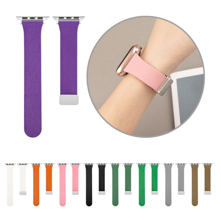 Sheepskin Texture Magnetic Folding Buckle Watch Band, For Apple Watch 4 44mm, For Apple Watch 4 40mm