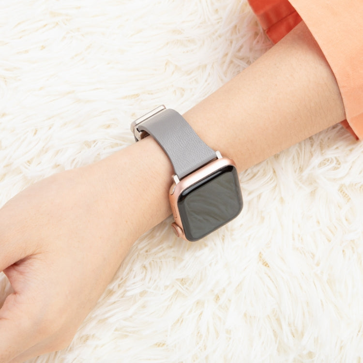 Bracelet de montre magnétique en cuir de mouton avec boucle déployante, pour Apple Watch SE 40 mm, SE 44 mm et 6 40 mm