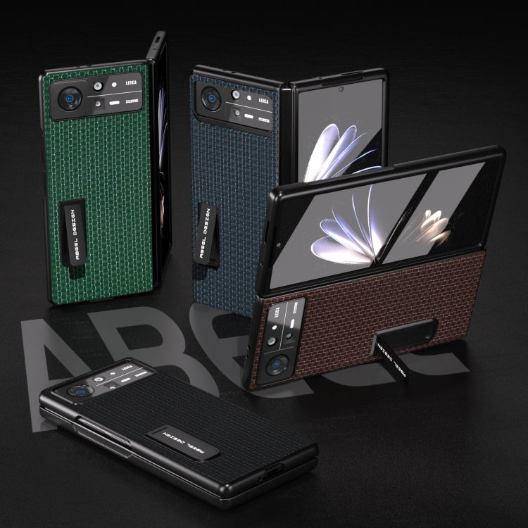 ABEEL Integrated Genuine Leather Luxury Series Phone Case with Holder, For Xiaomi Mix Fold 2, For Samsung Galaxy Z Fold3 5G, For Samsung Galaxy Z Fold5, For Samsung Galaxy Z Fold4 5G