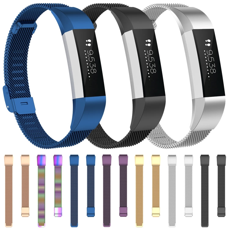 For Fitbit Alta / Alta HR / ACE Watch Button Mesh Metal Replacement Strap Watchband, S, L