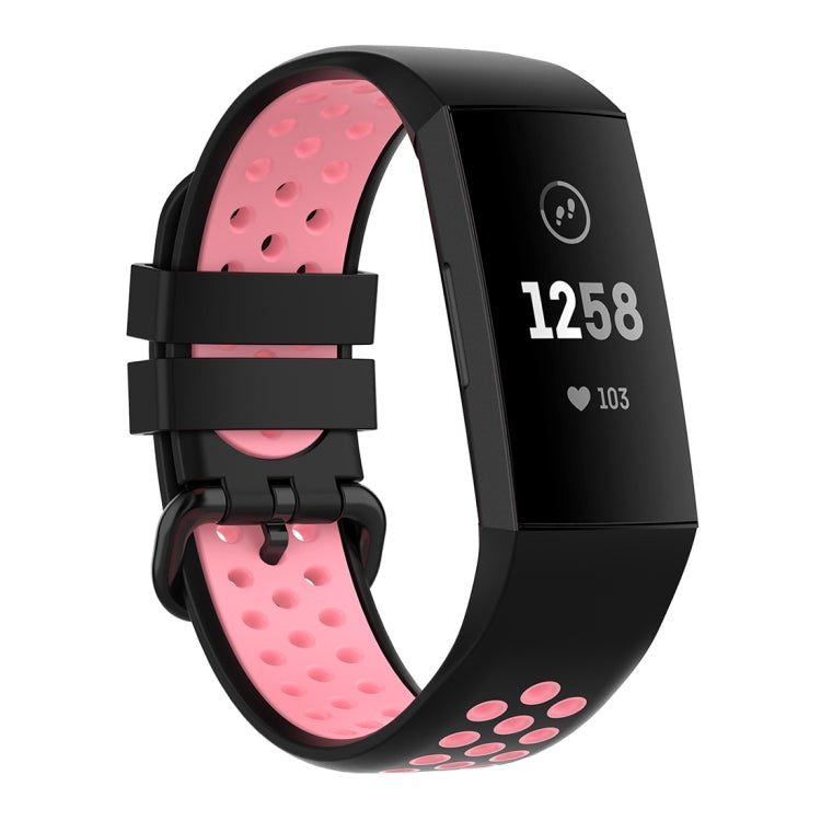 For Fitbit Charge 4 / Charge 3 / Charge 3 SE Watch Button Two Colors Silicone Replacement Strap Watchband