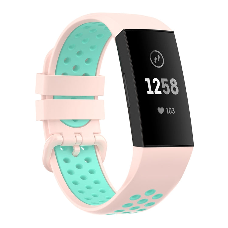 For Fitbit Charge 4 / Charge 3 / Charge 3 SE Watch Button Two Colors Silicone Replacement Strap Watchband
