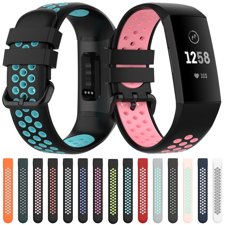 For Fitbit Charge 4 / Charge 3 / Charge 3 SE Watch Button Two Colors Silicone Replacement Strap Watchband