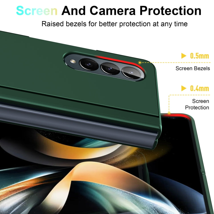 Skin Feel Fold Full Coverage Phone Case with Holder, For Samsung Galaxy Z Fold4, For Samsung Galaxy Z Fold3