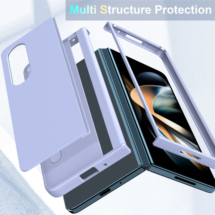 Skin Feel Fold Full Coverage Phone Case with Holder, For Samsung Galaxy Z Fold4, For Samsung Galaxy Z Fold3