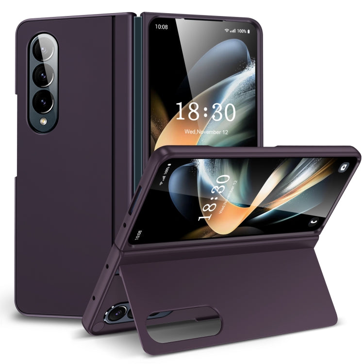 Skin Feel Fold Full Coverage Phone Case with Holder, For Samsung Galaxy Z Fold4, For Samsung Galaxy Z Fold3