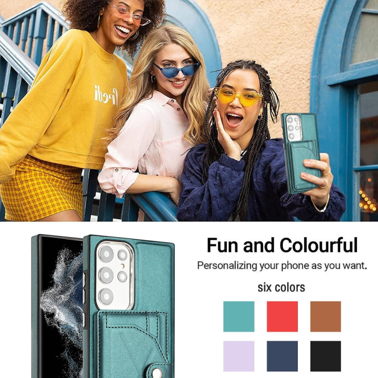 Shockproof Leather Phone Case with Card Holder, For Samsung Galaxy S22 Ultra 5G, For Samsung Galaxy S22+ 5G, For Samsung Galaxy S22 5G, For Samsung Galaxy A22 5G