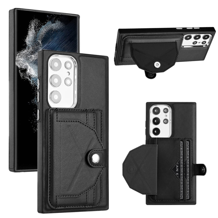 Shockproof Leather Phone Case with Card Holder, For Samsung Galaxy S22 Ultra 5G, For Samsung Galaxy S22+ 5G, For Samsung Galaxy S22 5G, For Samsung Galaxy A22 5G