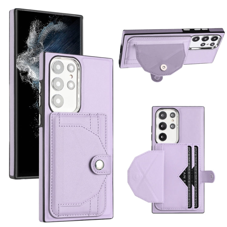 Shockproof Leather Phone Case with Card Holder, For Samsung Galaxy S22 Ultra 5G, For Samsung Galaxy S22+ 5G, For Samsung Galaxy S22 5G, For Samsung Galaxy A22 5G