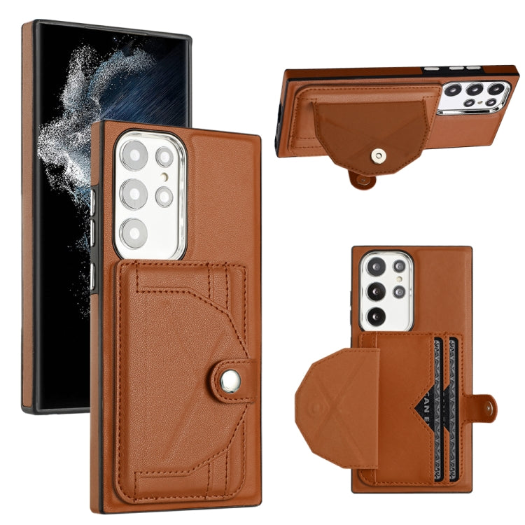 Shockproof Leather Phone Case with Card Holder, For Samsung Galaxy S22 Ultra 5G, For Samsung Galaxy S22+ 5G, For Samsung Galaxy S22 5G, For Samsung Galaxy A22 5G