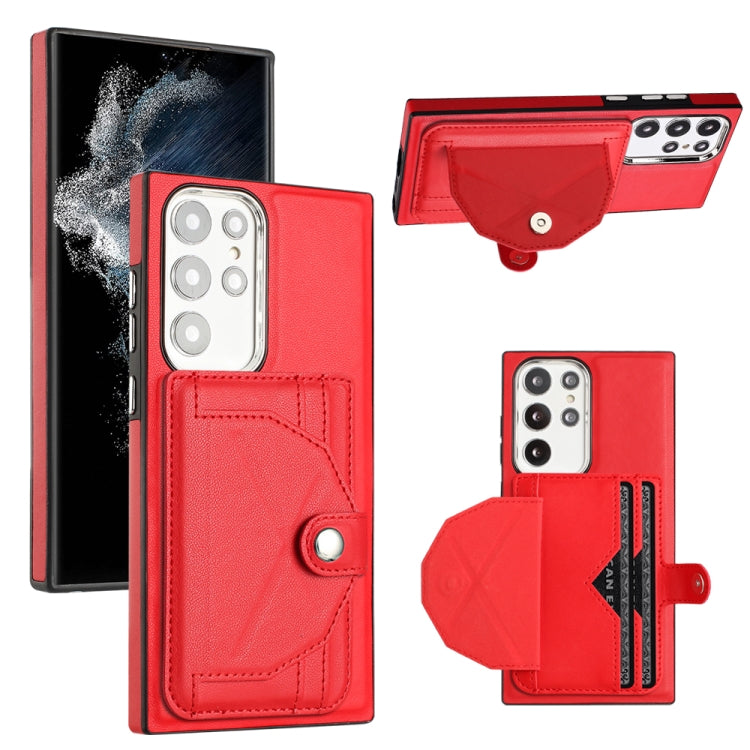 Shockproof Leather Phone Case with Card Holder, For Samsung Galaxy S22 Ultra 5G, For Samsung Galaxy S22+ 5G, For Samsung Galaxy S22 5G, For Samsung Galaxy A22 5G
