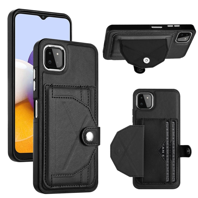 Shockproof Leather Phone Case with Card Holder, For Samsung Galaxy S22 Ultra 5G, For Samsung Galaxy S22+ 5G, For Samsung Galaxy S22 5G, For Samsung Galaxy A22 5G