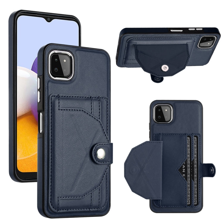 Shockproof Leather Phone Case with Card Holder, For Samsung Galaxy S22 Ultra 5G, For Samsung Galaxy S22+ 5G, For Samsung Galaxy S22 5G, For Samsung Galaxy A22 5G