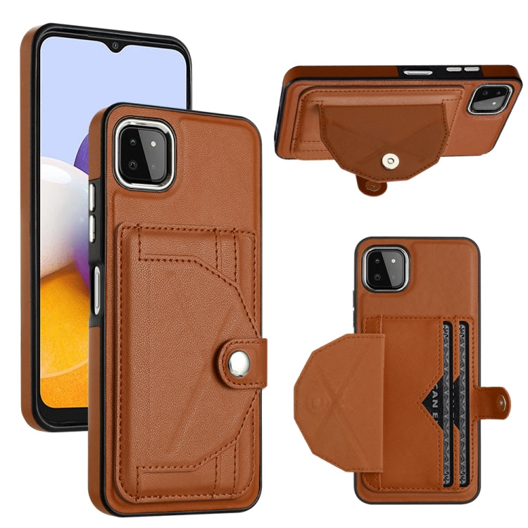 Shockproof Leather Phone Case with Card Holder, For Samsung Galaxy S22 Ultra 5G, For Samsung Galaxy S22+ 5G, For Samsung Galaxy S22 5G, For Samsung Galaxy A22 5G
