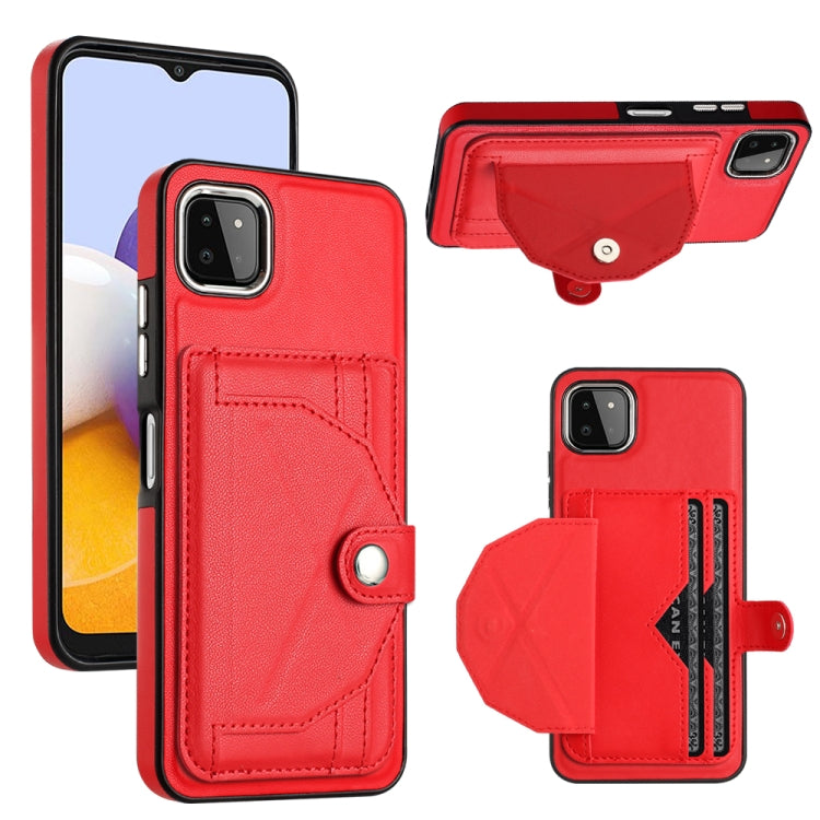 Shockproof Leather Phone Case with Card Holder, For Samsung Galaxy S22 Ultra 5G, For Samsung Galaxy S22+ 5G, For Samsung Galaxy S22 5G, For Samsung Galaxy A22 5G