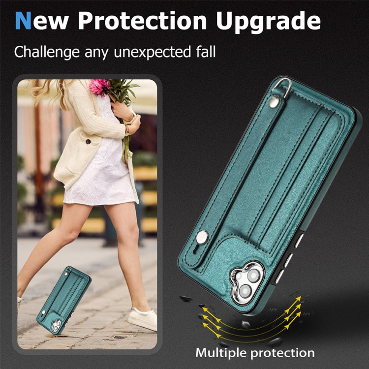 Shockproof Leather Phone Case with Wrist Strap, For Samsung Galaxy A04E / F04 / M04, For Samsung Galaxy A14 4G / A14 5G, For Samsung Galaxy A34 5G, For Samsung Galaxy A54 5G