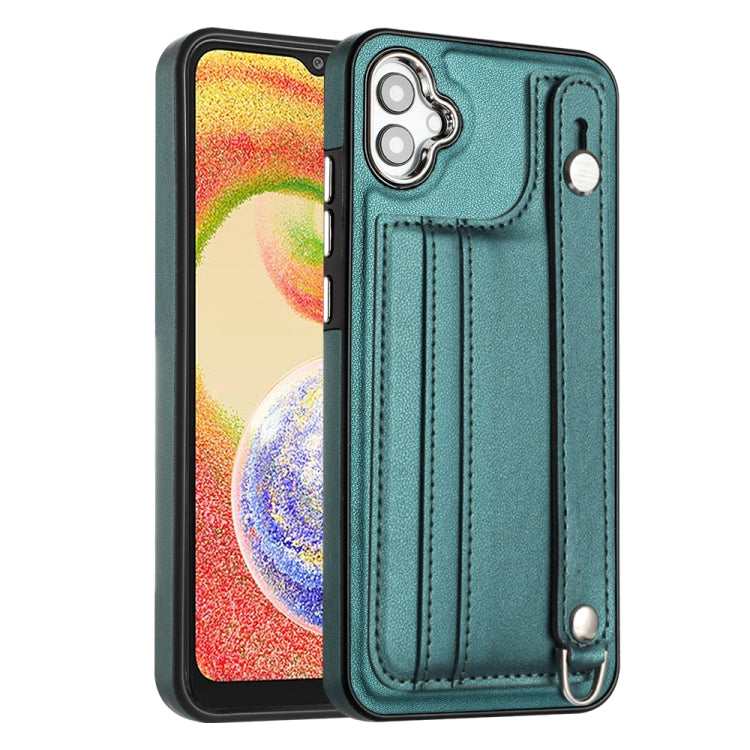 Shockproof Leather Phone Case with Wrist Strap, For Samsung Galaxy A04E / F04 / M04, For Samsung Galaxy A14 4G / A14 5G, For Samsung Galaxy A34 5G, For Samsung Galaxy A54 5G