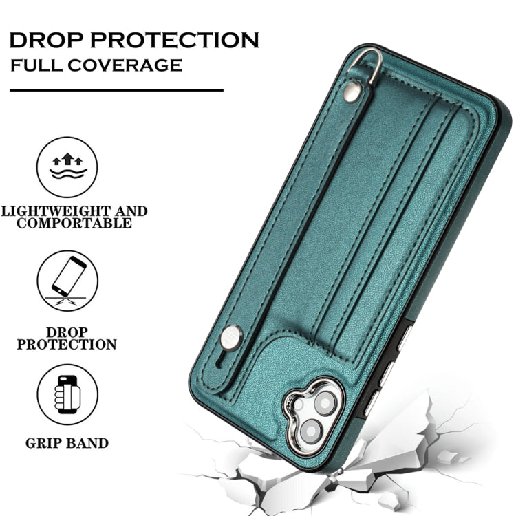 Shockproof Leather Phone Case with Wrist Strap, For Samsung Galaxy A04E / F04 / M04, For Samsung Galaxy A14 4G / A14 5G, For Samsung Galaxy A34 5G, For Samsung Galaxy A54 5G