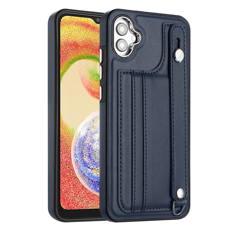 Shockproof Leather Phone Case with Wrist Strap, For Samsung Galaxy A04E / F04 / M04, For Samsung Galaxy A14 4G / A14 5G, For Samsung Galaxy A34 5G, For Samsung Galaxy A54 5G