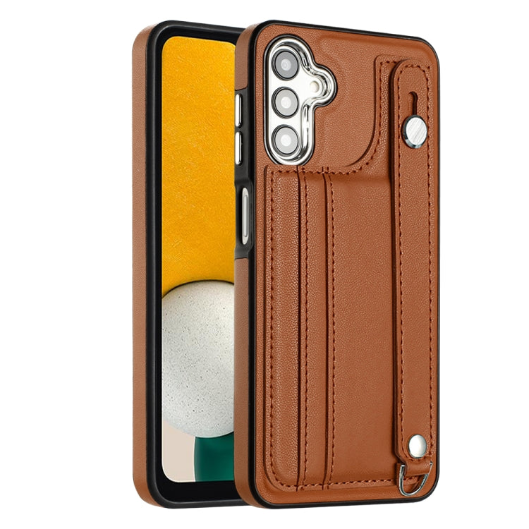 Shockproof Leather Phone Case with Wrist Strap, For Samsung Galaxy A04E / F04 / M04, For Samsung Galaxy A14 4G / A14 5G, For Samsung Galaxy A34 5G, For Samsung Galaxy A54 5G
