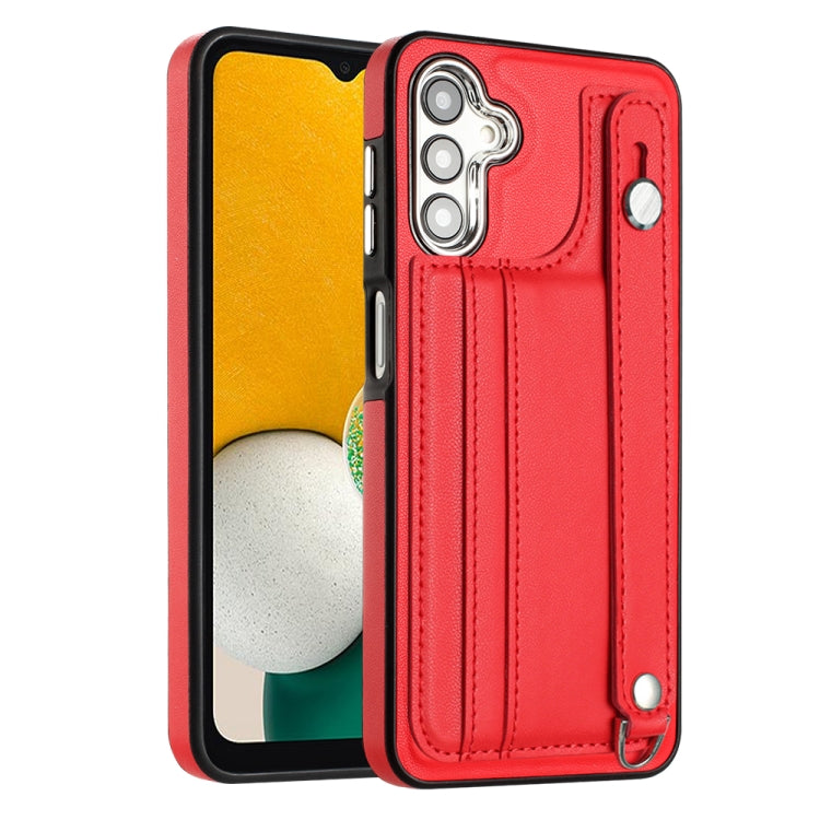 Shockproof Leather Phone Case with Wrist Strap, For Samsung Galaxy A04E / F04 / M04, For Samsung Galaxy A14 4G / A14 5G, For Samsung Galaxy A34 5G, For Samsung Galaxy A54 5G