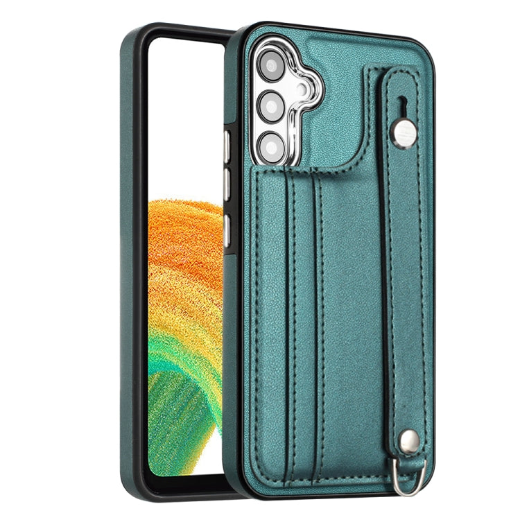 Shockproof Leather Phone Case with Wrist Strap, For Samsung Galaxy A04E / F04 / M04, For Samsung Galaxy A14 4G / A14 5G, For Samsung Galaxy A34 5G, For Samsung Galaxy A54 5G