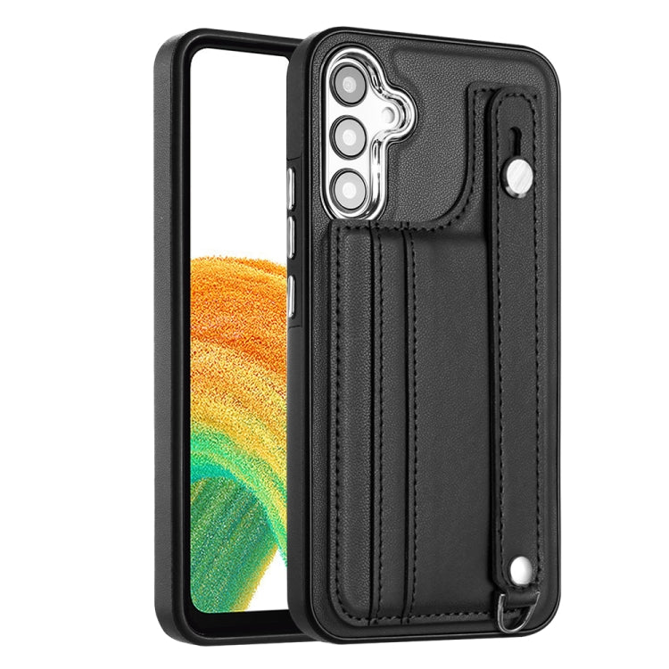 Shockproof Leather Phone Case with Wrist Strap, For Samsung Galaxy A04E / F04 / M04, For Samsung Galaxy A14 4G / A14 5G, For Samsung Galaxy A34 5G, For Samsung Galaxy A54 5G