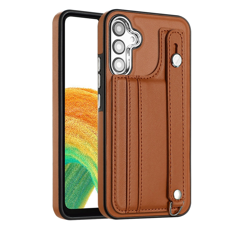 Shockproof Leather Phone Case with Wrist Strap, For Samsung Galaxy A04E / F04 / M04, For Samsung Galaxy A14 4G / A14 5G, For Samsung Galaxy A34 5G, For Samsung Galaxy A54 5G