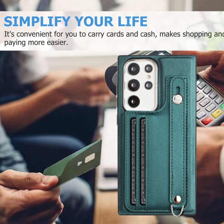 Shockproof Leather Phone Case with Wrist Strap, For Samsung Galaxy S23 Ultra, For Samsung Galaxy S23, For Samsung Galaxy A04 4G, For Samsung Galaxy A13 5G / A04S / M13 5G