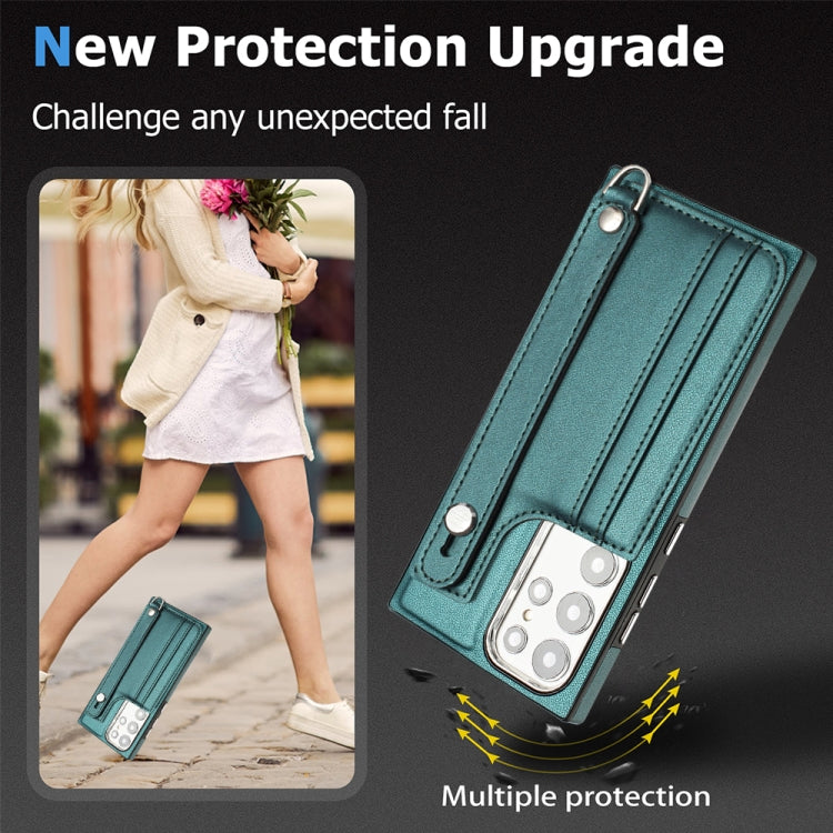 Shockproof Leather Phone Case with Wrist Strap, For Samsung Galaxy S23 Ultra, For Samsung Galaxy S23, For Samsung Galaxy A04 4G, For Samsung Galaxy A13 5G / A04S / M13 5G