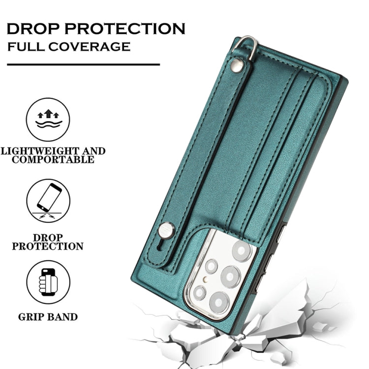 Shockproof Leather Phone Case with Wrist Strap, For Samsung Galaxy S23 Ultra, For Samsung Galaxy S23, For Samsung Galaxy A04 4G, For Samsung Galaxy A13 5G / A04S / M13 5G