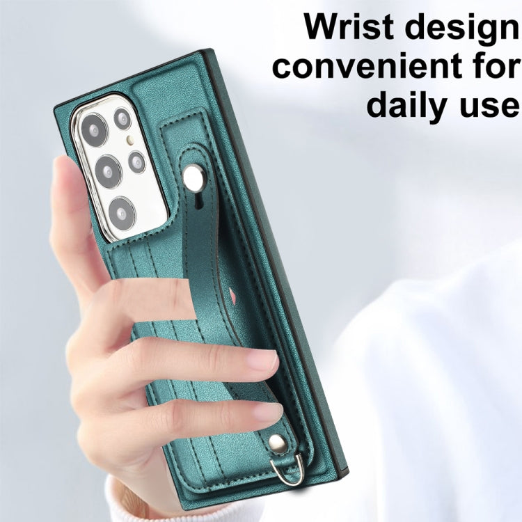 Shockproof Leather Phone Case with Wrist Strap, For Samsung Galaxy S23 Ultra, For Samsung Galaxy S23, For Samsung Galaxy A04 4G, For Samsung Galaxy A13 5G / A04S / M13 5G