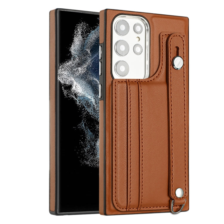 Shockproof Leather Phone Case with Wrist Strap, For Samsung Galaxy S23 Ultra, For Samsung Galaxy S23, For Samsung Galaxy A04 4G, For Samsung Galaxy A13 5G / A04S / M13 5G
