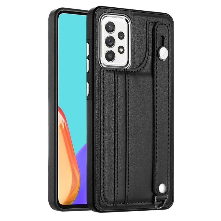 Shockproof Leather Phone Case with Wrist Strap, For Samsung Galaxy A23 4G / F23 5G / M23 5G, For Samsung Galaxy A53 5G, For Samsung Galaxy A73 5G, For Samsung Galaxy A33 5G